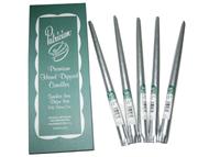 CANDLES 12" TAPER METALLIC SILVER 12/BOX 